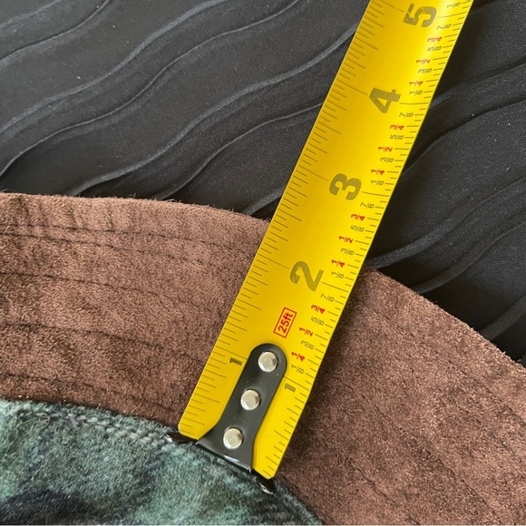 J. Crew Women’s Bucket Hat Green Plaid Flannel Brown Suede Rim Silk Satin inside - Picture 6 of 8